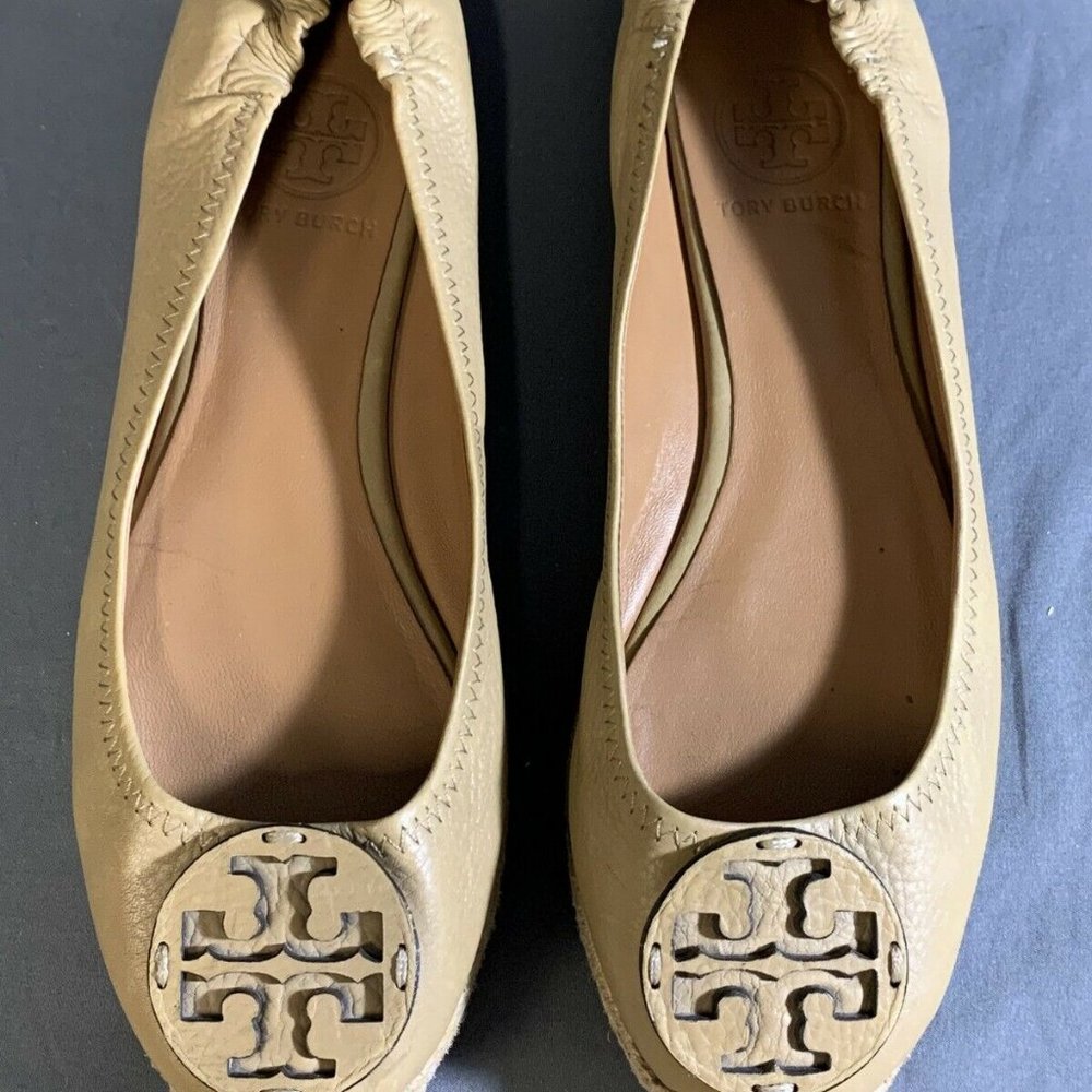 Tory Burch Reva Leather Espadrille Flats